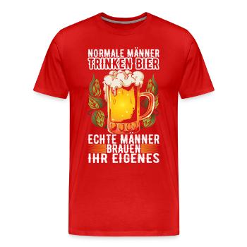 Bierbrauen Bierbrauer - Männer Premium Bio T-Shirt - Rot - Vorne - Damien (186cm)