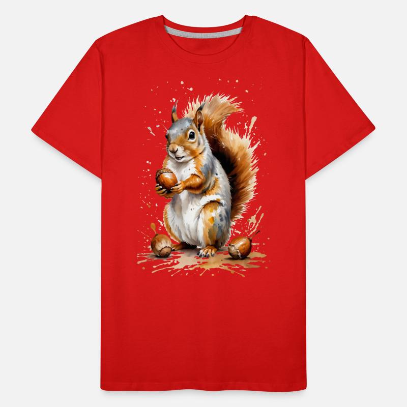 Eichhörnchen mit Eichel - Autumn Delight Männer Premium Bio T-Shirt