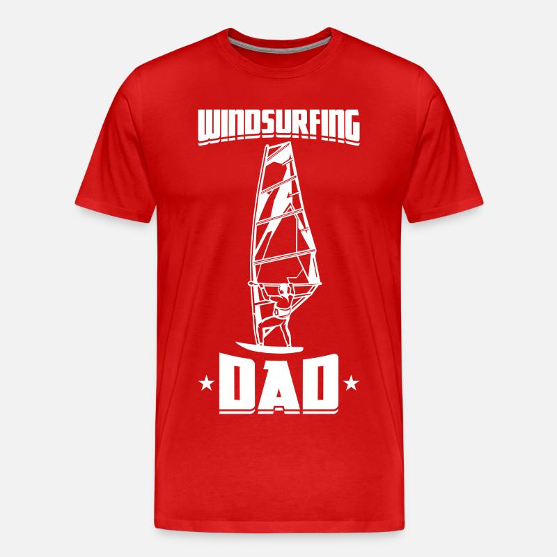 Windsurfer Papa - Männer Premium Bio T-Shirt - Rot