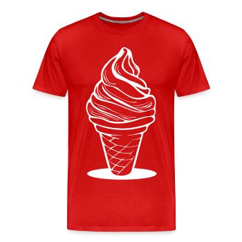 Croquis de cornet de crème glacée - T-shirt bio Premium Homme - rouge - Devant - Damien (186cm)