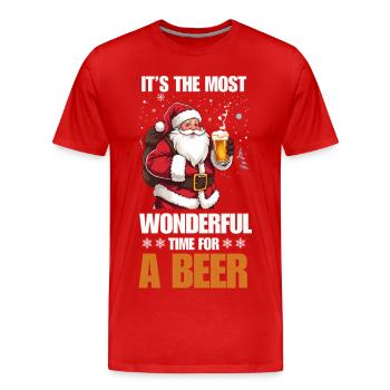 Noël, le meilleur moment pour la bière Xmax Santa - T-shirt bio Premium Homme - rouge - Devant - Damien (186cm)