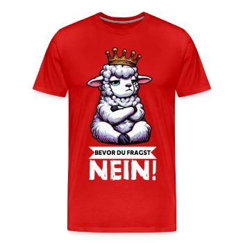Bevor Du Fragst Schaf Schafe Schäfer Schafhalter  - Männer Premium Bio T-Shirt - Rot - Vorne - Damien (186cm)