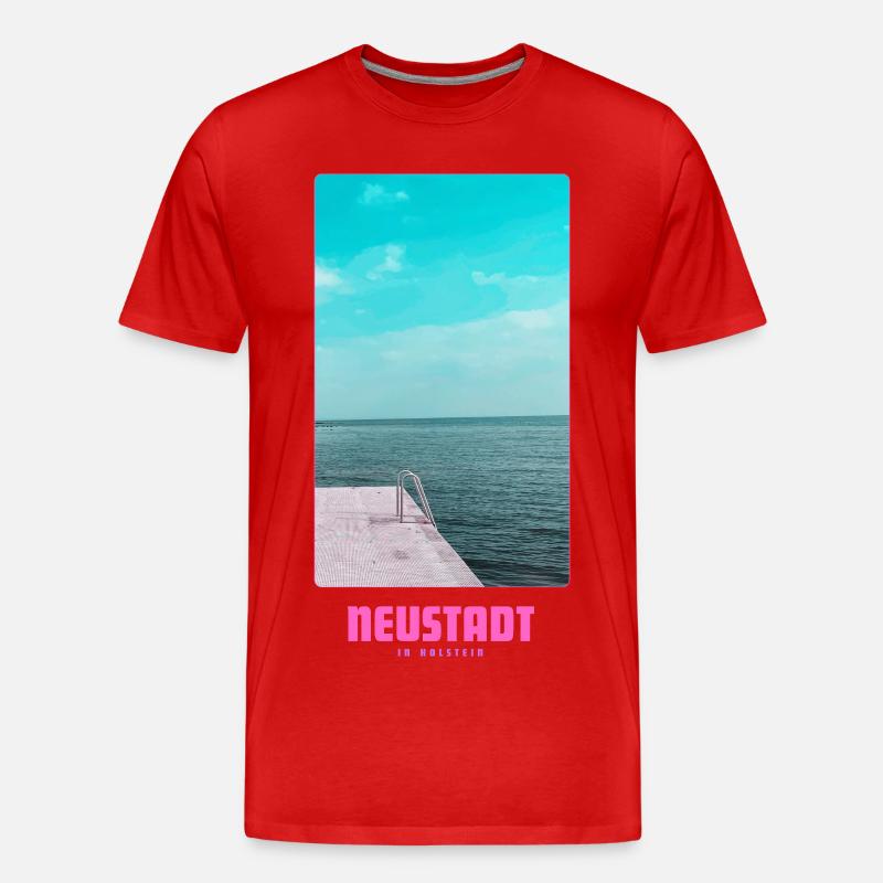Neustadt in Holstein _ Ostsee  - Männer Premium Bio T-Shirt - Rot