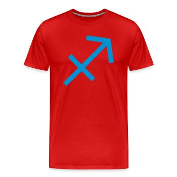 Sagittarius - Men's Premium Organic T-Shirt - red - Front - Damien (186cm)
