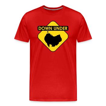 Australia Down Under Sign upside down - Männer Premium Bio T-Shirt - Rot - Vorne - Damien (186cm)