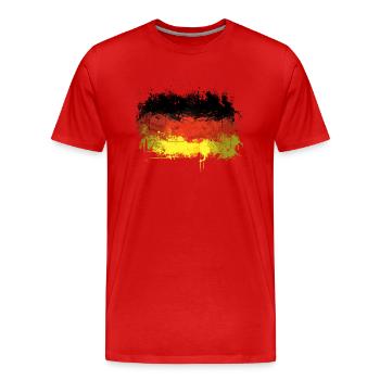Deutsch Flagge Graffiti - Männer Premium Bio T-Shirt - Rot - Vorne - Damien (186cm)