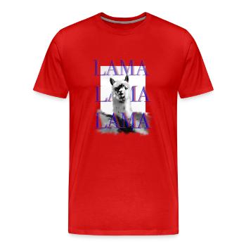 Lama stylish graphic design - Men's Premium Organic T-Shirt - red - Front - Damien (186cm)