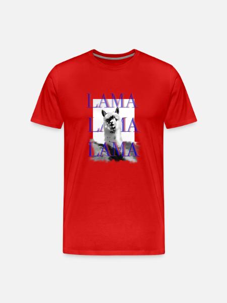 Lama dessin graphique stylé - T-shirt bio Premium Homme - rouge