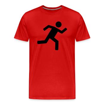 Laufen - Läufer - Männer Premium Bio T-Shirt - Rot - Vorne - Damien (186cm)