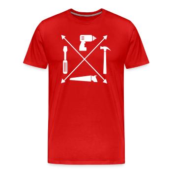 artisan - T-shirt bio Premium Homme - rouge - Devant - Damien (186cm)