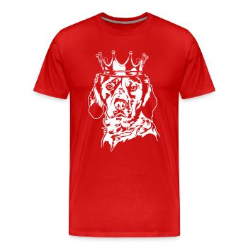 Bretagne Épagneul Couronne Chiens Chien Wilsigns - T-shirt bio Premium Homme - rouge - Devant - Damien (186cm)