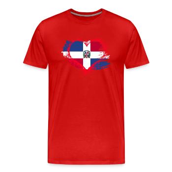 Dominican Republic Flag Heart - Men's Premium Organic T-Shirt - red - Front - Damien (186cm)