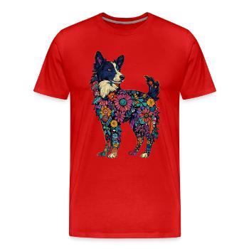 Border Collie - Männer Premium Bio T-Shirt - Rot - Vorne - Damien (186cm)