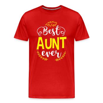 Auntie Aunt B.A.E. Best Aunt Ever Birthday Gift - Men's Premium Organic T-Shirt - red - Front - Damien (186cm)