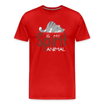 The cat is my spiritual animal - Men's Premium Organic T-Shirt - red - Front - Damien (186cm)