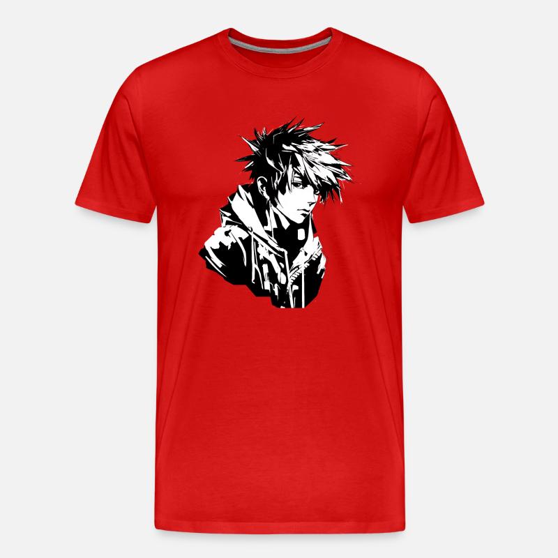 Anime Junge Design - Männer Premium Bio T-Shirt - Rot