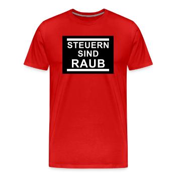Steuern - Männer Premium Bio T-Shirt - Rot - Vorne - Damien (186cm)