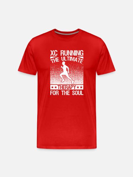 Runn Country Runner og XC Coach - Unikt Cross - Herre Premium T-shirt økologisk - rød