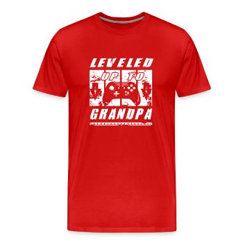 Leveled Up To Grandpa You Gonna Be A Grandpa - Männer Premium Bio T-Shirt - Rot - Vorne - Damien (186cm)