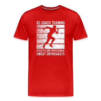 Cross Country Runner Design - XC Coach - Running - Männer Premium Bio T-Shirt - Rot - Vorne - Damien (186cm)
