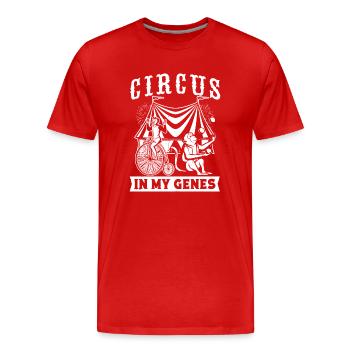 Cirque Graphique Cirque Dans Mes Gènes Artiste de Cirque - T-shirt bio Premium Homme - rouge - Devant - Damien (186cm)
