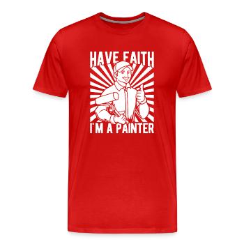 House Painter Hilarious Designs Unique Gifts - Männer Premium Bio T-Shirt - Rot - Vorne - Damien (186cm)