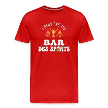 je peux pas j ai bar des sports barman - T-shirt bio Premium Homme - rouge - Devant - Damien (186cm)