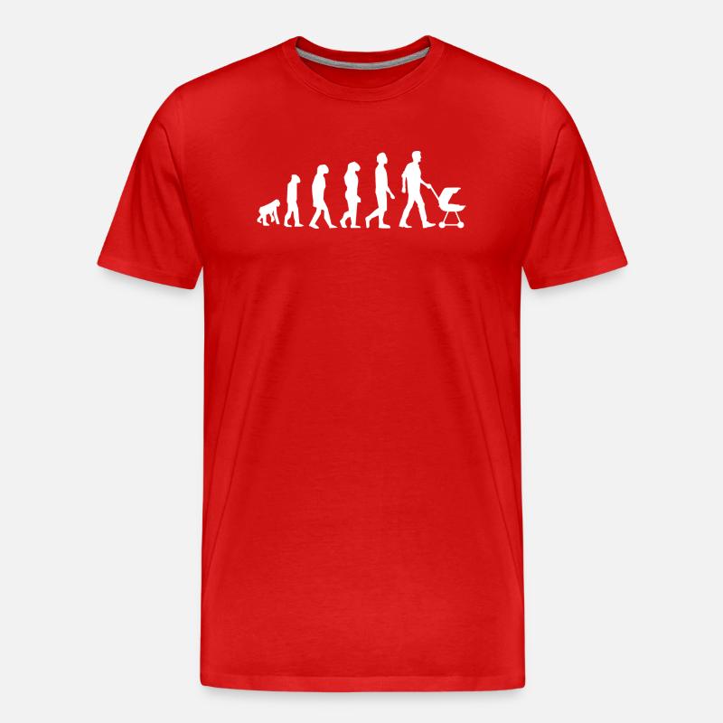 Vater Evolution - Männer Premium Bio T-Shirt - Rot