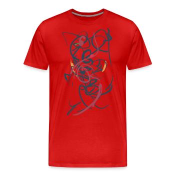 abstrakt - Männer Premium Bio T-Shirt - Rot - Vorne - Damien (186cm)