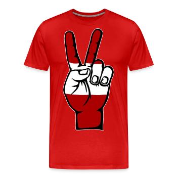 Drapeau de l’Autriche Symbole de la Victoire de la Paix - T-shirt bio Premium Homme - rouge - Devant - Damien (186cm)