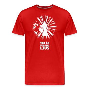Lumière du monde - Suedois - T-shirt bio Premium Homme - rouge - Devant - Damien (186cm)