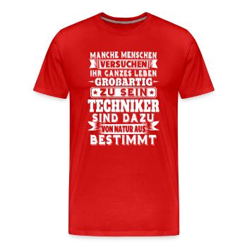 Techniker sind großartig - Männer Premium Bio T-Shirt - Rot - Vorne - Damien (186cm)