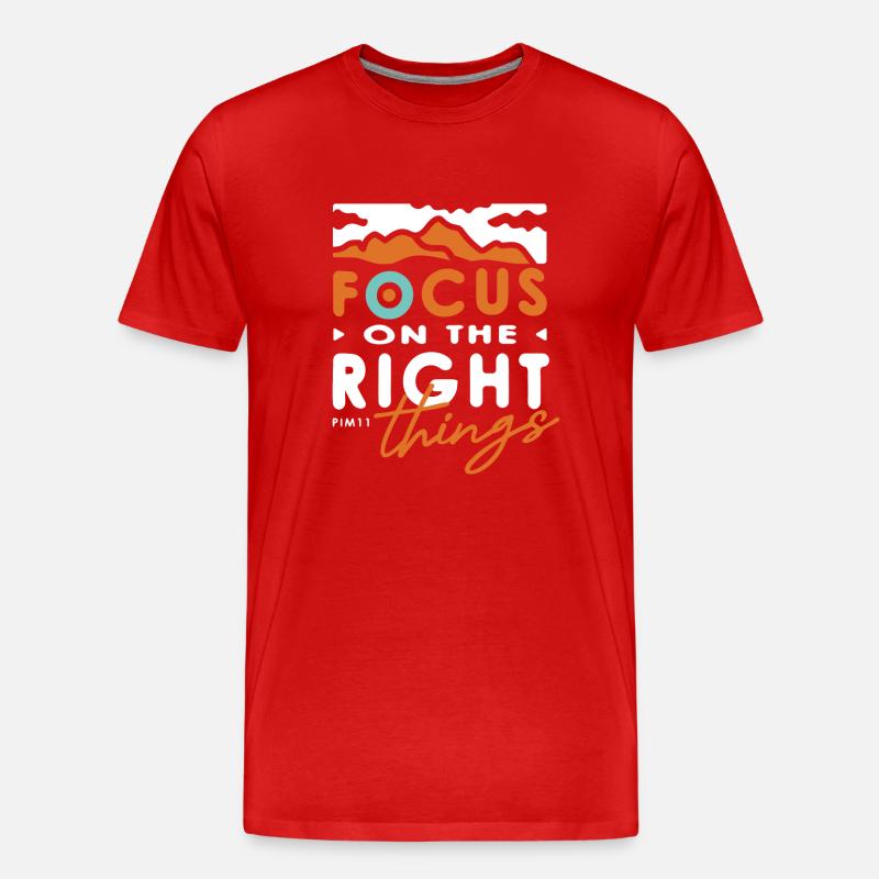 Focus - Männer Premium Bio T-Shirt - Rot