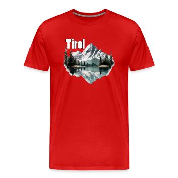 Tirol mit Berge, dem Land Tirol die Treue Alpen - Männer Premium Bio T-Shirt - Rot - Vorne - Damien (186cm)
