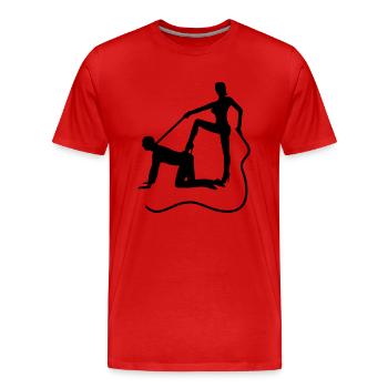JGA Domina Peitsche Junggesellenabschied - Männer Premium Bio T-Shirt - Rot - Vorne - Damien (186cm)