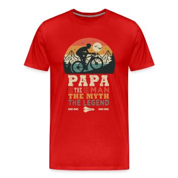 dad cyclist the legend bike bike bike bikes - Men's Premium Organic T-Shirt - red - Front - Damien (186cm)