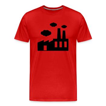 Fabrik - dunkle Wolken - Männer Premium Bio T-Shirt - Rot - Vorne - Damien (186cm)