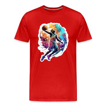 Basketteur - T-shirt bio Premium Homme - rouge - Devant - Damien (186cm)