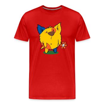 en attendant le printemps, Dibadoo avec fleur - T-shirt bio Premium Homme - rouge - Devant - Damien (186cm)