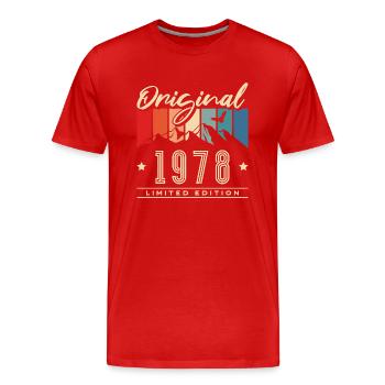 Jahrgang 1978 Vintage 45er Geburtstag - Männer Premium Bio T-Shirt - Rot - Vorne - Damien (186cm)