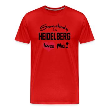 heidelberg - Men's Premium Organic T-Shirt - red - Front - Damien (186cm)