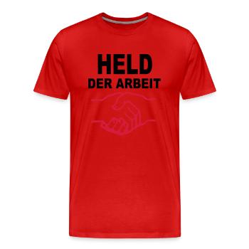 Held der Arbeit - Männer Premium Bio T-Shirt - Rot - Vorne - Damien (186cm)