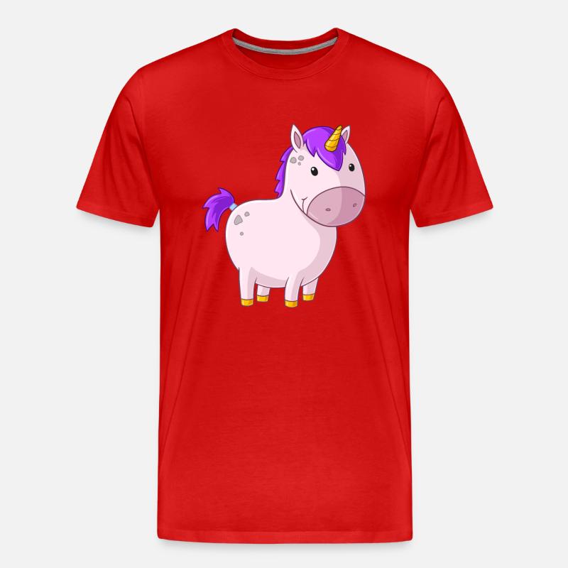 Dickes Comic Einhorn - Männer Premium Bio T-Shirt - Rot