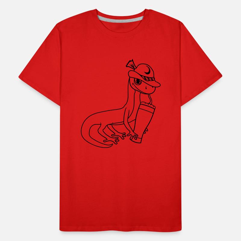 gecko eidechse bier bayern alkohol sau Männer Premium Bio T-Shirt