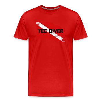 TEC DIVER - Männer Premium Bio T-Shirt - Rot - Vorne - Damien (186cm)