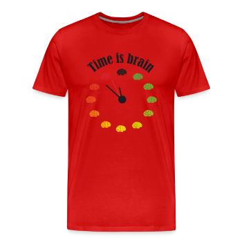 Time is brain - Männer Premium Bio T-Shirt - Rot - Vorne - Damien (186cm)