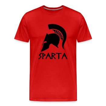 Sparta - Männer Premium Bio T-Shirt - Rot - Vorne - Damien (186cm)