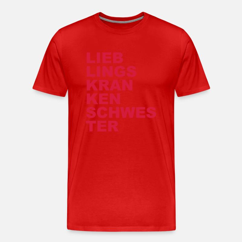 Lieblingskrankenschwester - Männer Premium Bio T-Shirt - Rot
