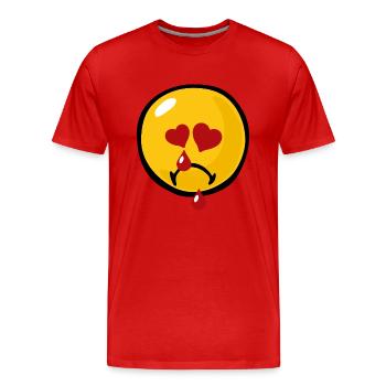 Smiley Sadness Heartbroken - T-shirt bio Premium Homme - rouge - Devant - Damien (186cm)
