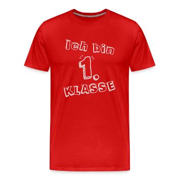 School enrollment I am a 1st grade school beginner - Men's Premium Organic T-Shirt - red - Front - Damien (186cm)